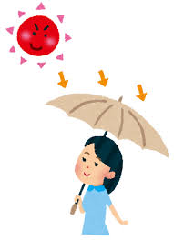日焼けのイラスト「日傘をさす女性」 | かわいいフリー素材集 いらすとや