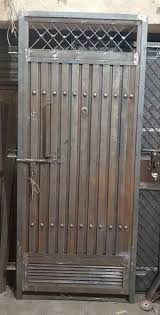 brown iron door with frame for home