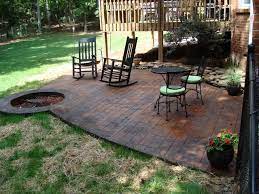 Stamped Concrete Patio With Fire Pit