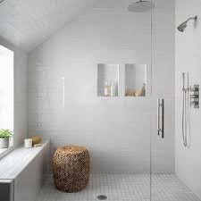 corner shower under sloped ceiling