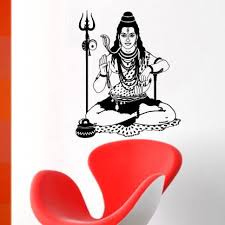 MADHUBAN DÉCOR 72 cm Lord shiva (bholenath) mahadev wall décor sticker (  Wall Coverage Area - Height 59 cms X Width 71 cms )(Pack of 1) Self  Adhesive Sticker Price in India -