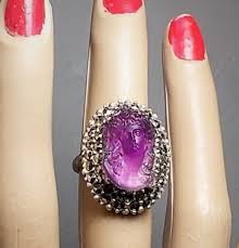 ring antique amethyst gl cameo face