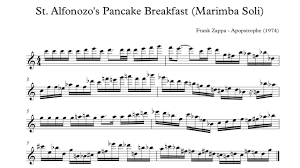 Frank Zappa St Alfonzos Pancake Breakfast Marimba Soli With Transcription