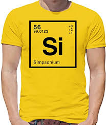 Dressdown Simpson Periodic Element Mens T Shirt Yellow Small