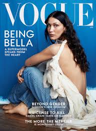 bella hadid no makeup on vogue cover