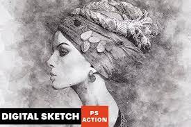 how to create a sketch effect action in