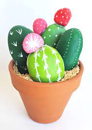 Painted Rock Cactus Garden Craft Woo