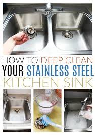 deep clean a stainless steel sink