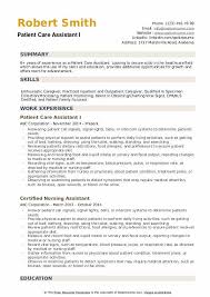 Patient Care Assistant Resume Samples Qwikresume