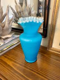 Antique Victorian Mop Satin Glass Vase
