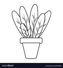 Plant Pot Icon Black And White Royalty