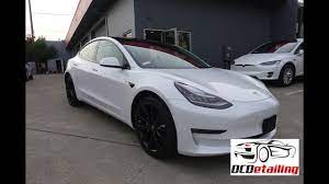 For release candidate tesla model 3 electric cars, first there was black, then blue and now white. Tesla Model 3 Chrome Delete Satin Black Ocdetailing Youtube