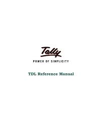 tdl reference manual book tally