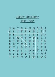 birthday dad wordsearch card scribbler
