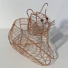 Copper Wire Cat Shape Metal Egg Basket