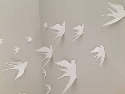 White 3d Paper Wall Birds 3d Wall Art