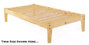 twin xl pine wood platform bed frame