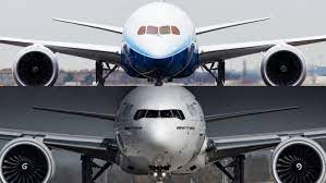 comparing the boeing 787 9 vs 777 300er