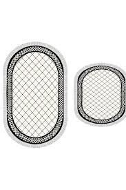 two piece oval bathroom rug set with