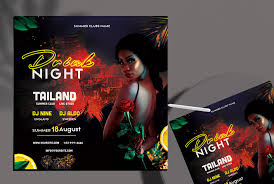 urban tropical night party flyer