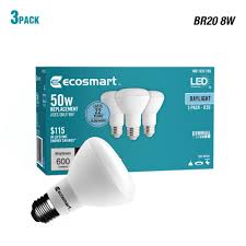 Ecosmart 50 Watt Equivalent Br20 Dimmable Led Light Bulb Daylight 3 Pack
