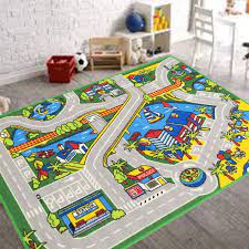 kids car road rugs city map play mat