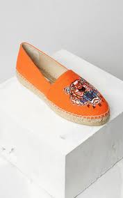 Shoes Orange Kenzo Tiger Espadrilles Womens Medium Orange