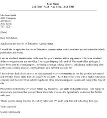 Education Administrator Cover Letter Example Icover Org Uk