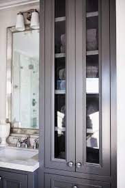 Black Linen Cabinets With Glass Doors