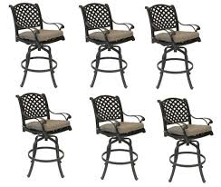 nassau bar stools set of 6 swivel cast