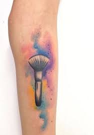 amazing makeup brush tattoos designs