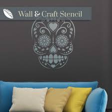 Candy Skull Stencil Large Motif With A