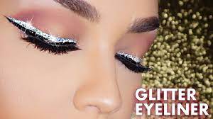 easy glitter winged eyeliner makeup