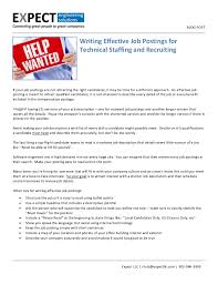 Writing Effective Job Postings For Technical Staffing And
