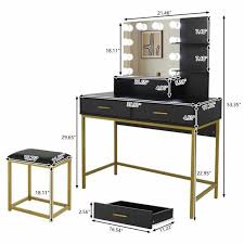 vanity makeup table set with 10led