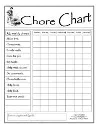Printable Kids Chore Chart Charts For Kids Chore Chart