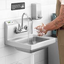 Wall Mounted Hand Sink For Gooseneck Faucet