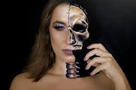 half skull face makeup sarah magic makeup