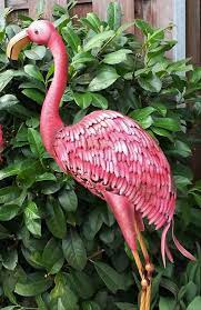 Flamingo, hawaii, tiere, vogel, zoo. Flamingo Gartenfigur Metall Figur Bunt Deko Vogel Garten Gartendekorationen Shop