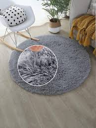 1pc round gy carpet pure color