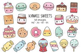 kawaii sweets clipart set 34 cute
