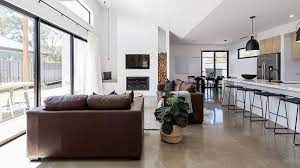 polished concrete or tiles