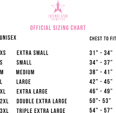 Hd Jeffree Star Size Chart Transparent Png Image Download