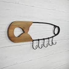 Safety Pin Wall Hanging With Hooks 28