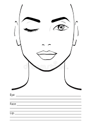 Face Chart Makeup Artist Blank Stock Illustration