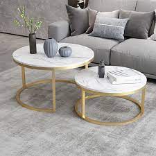 Nordic Round Coffee Table Gold Metal