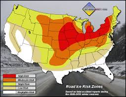 road ice risk zones plains midwest