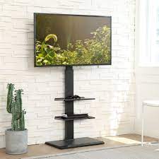 fitueyes modern floor tv stand black