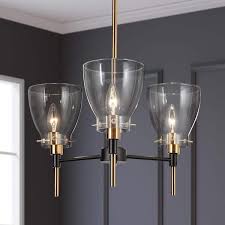 Zevni 3 Light Black Round Chandelier