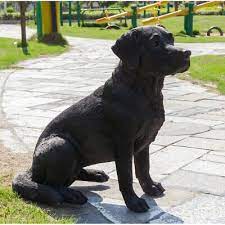 Black Labrador Garden Statue Dog